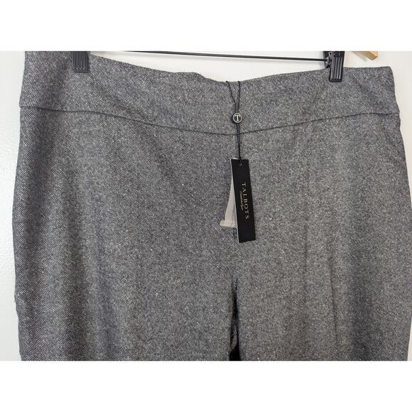 NWT Talbots Grey Classic Wide Leg Side Zip Wool Blend Dress Pants - Picture 3 of 8